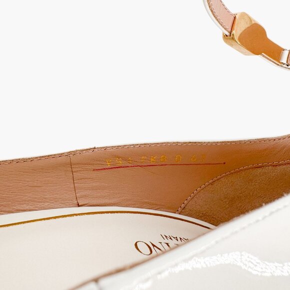 Valentino Garavani Tan-Go Platform Pumps EU 41 US 11 White Pointed High Heel - Picture 12 of 13